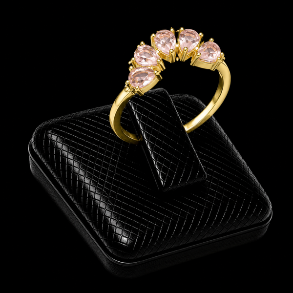 Bague Argent 925 Quartz Rose Diadème