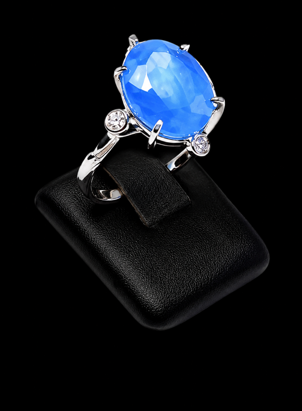 Bague Argent 925 Apatite Ovale Impérial