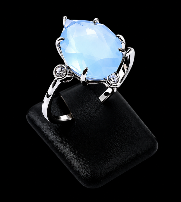 Bague Argent 925 Aigue Marine Ovale Impérial