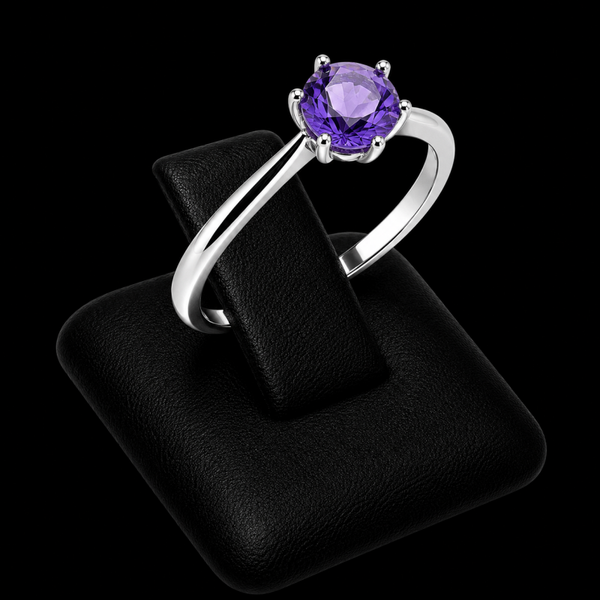 Bague Argent 925 'Rond Sublime' - Améthyste
