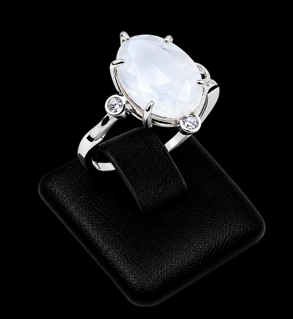 Bague Argent 925 Pierre de Lune Ovale Impérial
