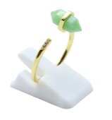 Bague Argent 925 Jade Verte Pointe