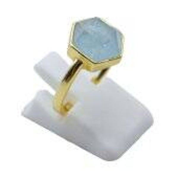 Bague Argent 925 Aigue Marine Hexagonale