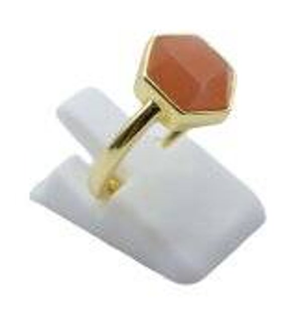 ☀️ Bague Argent 925 – Pierre de Soleil Hexagonale