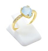 🌊 Bague Argent 925 – Aigue-Marine Goutte