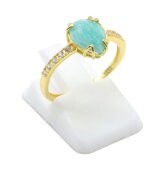 💚 Bague Argent 925 – Amazonite Goutte