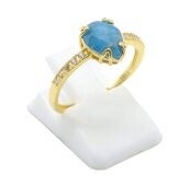 💙 Bague Argent 925 Apatite Goutte