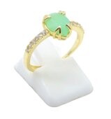 💚 Bague Argent 925 Jade Vert Goutte