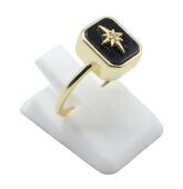 ⚫ Bague Argent 925 Onyx Rectangle + Charme