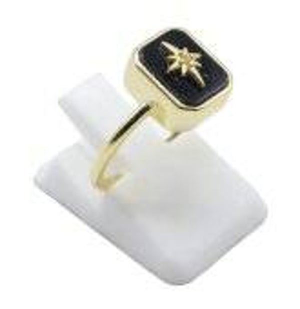 ⚫ Bague Argent 925 Onyx Rectangle + Charme