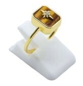 🐅 Bague Argent 925 Œil de Tigre Rectangle + Charme