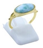 🌊 Bague Argent 925 Larimar Ovale