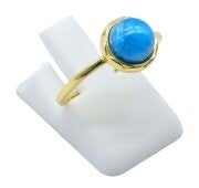 💙 Bague Argent 925 Apatite Ronde