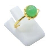 💚 Bague Argent 925 Jade Vert Ronde
