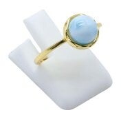 🌊 Bague Argent 925 Larimar Ronde