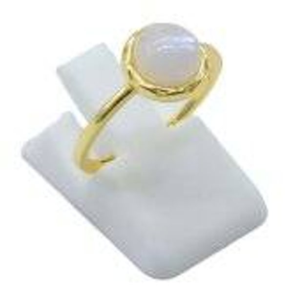 🌙 Bague Argent 925 Pierre de Lune Ronde