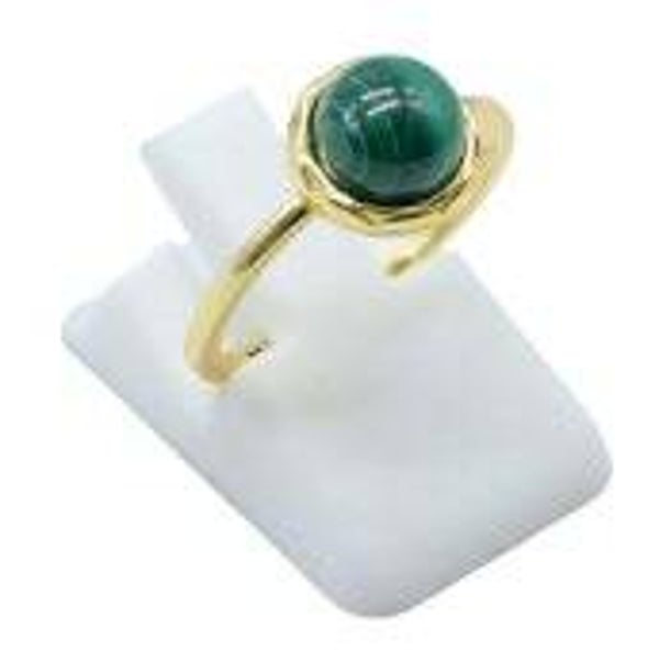🟢 Bague Argent 925 Malachite Ronde