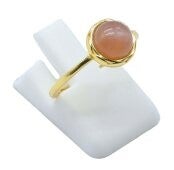 ☀️ Bague Argent 925 Pierre de Soleil Ronde