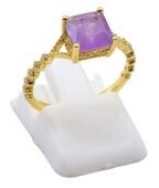 💜 Bague Argent 925 Améthyste Carrée
