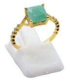💚 Bague Argent 925 Amazonite Carrée
