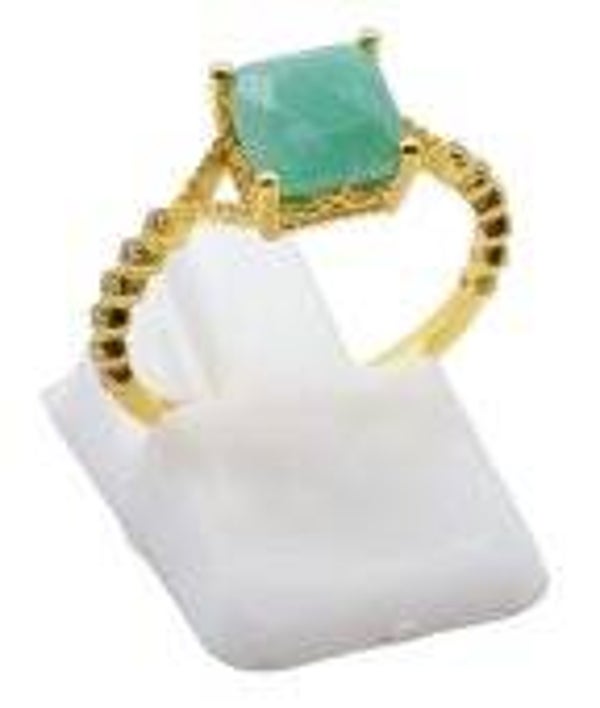 💚 Bague Argent 925 Amazonite Carrée