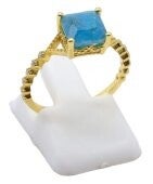 💙 Bague Argent 925 Apatite Carrée