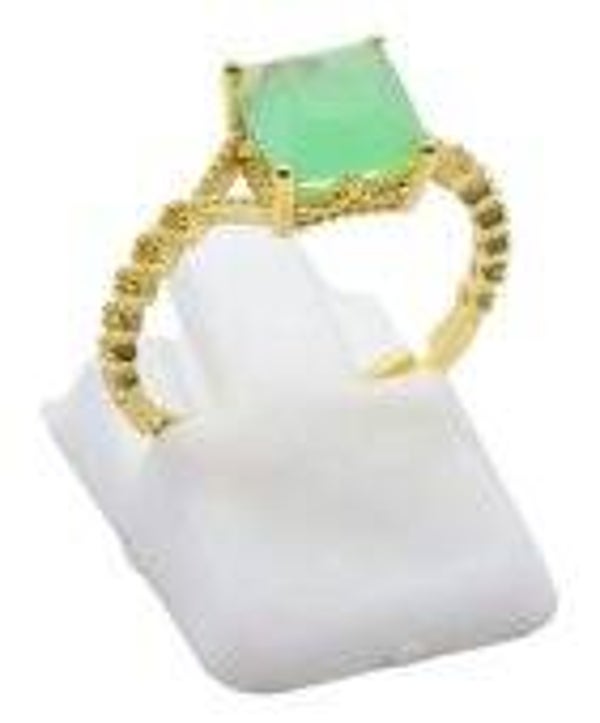 💚 Bague Argent 925 Jade Vert Carrée