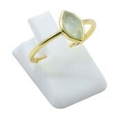 💍 Bague Argent 925 Plaqué Or Aigue-Marine Marquise