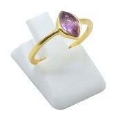 💍 Bague Argent 925 Plaqué Or Améthyste Marquise
