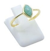💍 Bague Argent 925 Plaqué Or Amazonite Marquise