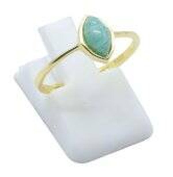 💍 Bague Argent 925 Plaqué Or Amazonite Marquise