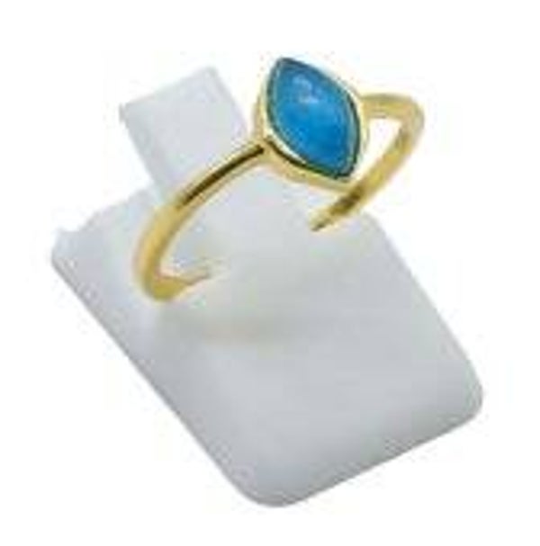 💍 Bague Argent 925 Plaqué Or Apatite Marquise