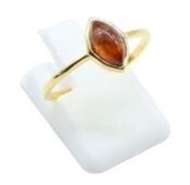 💍 Bague Argent 925 Plaqué Or Grenat Marquise