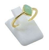💍 Bague Argent 925 Plaqué Or Jade Vert Marquise