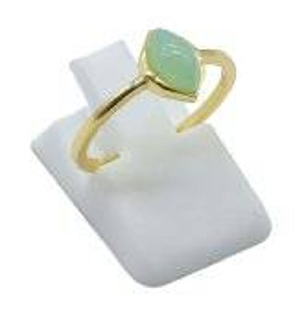 💍 Bague Argent 925 Plaqué Or Jade Vert Marquise