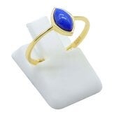 💍 Bague Argent 925 Plaqué Or Lapis Lazuli Marquise