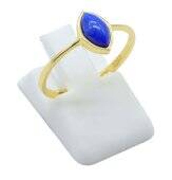 💍 Bague Argent 925 Plaqué Or Lapis Lazuli Marquise