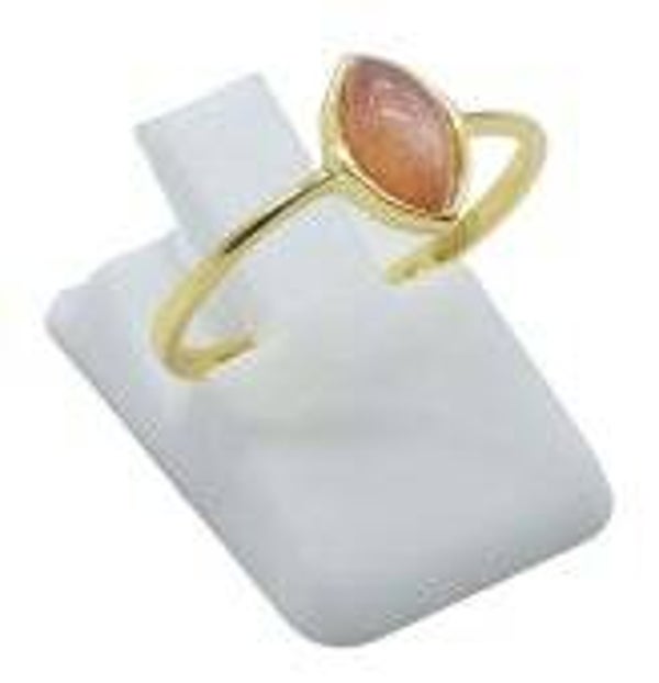 💍 Bague Argent 925 Plaqué Or Pierre de Soleil Marquise