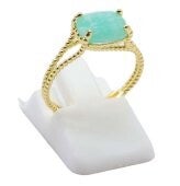 💍 Bague Argent 925 Plaqué Or Amazonite Rectangle