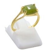 💍 Bague Argent 925 Plaqué Or Jade Vert Rectangle