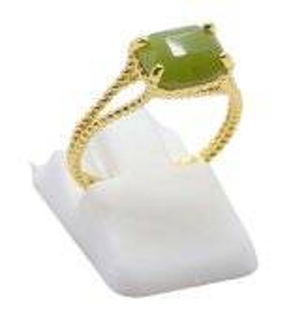 💍 Bague Argent 925 Plaqué Or Jade Vert Rectangle