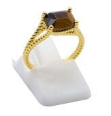 💍 Bague Argent 925 Plaqué Or Œil de Tigre Rectangle