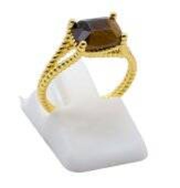 💍 Bague Argent 925 Plaqué Or Œil de Tigre Rectangle