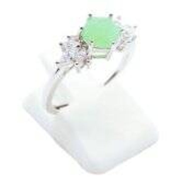 Bague Argent 925 'Flocon d'Argent' - Jade Vert
