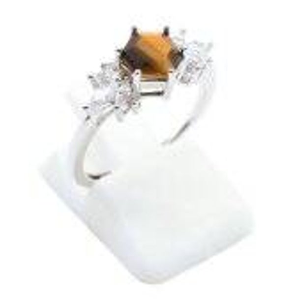 Bague Argent 925 'Flocon d'Argent' - Oeil de Tigre