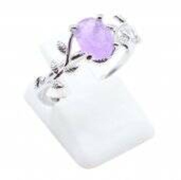 Bague Argent 925 'Murmure de Laurier' - Améthyste
