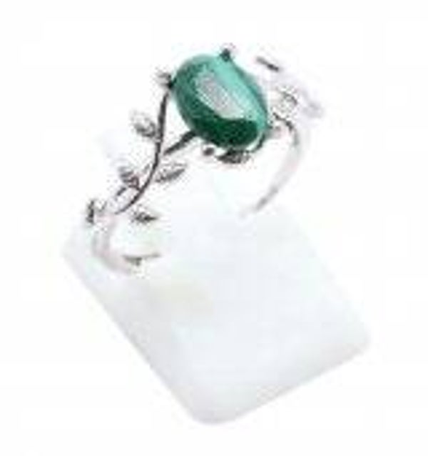 Bague Argent 925 'Murmure de Laurier' - Malachite
