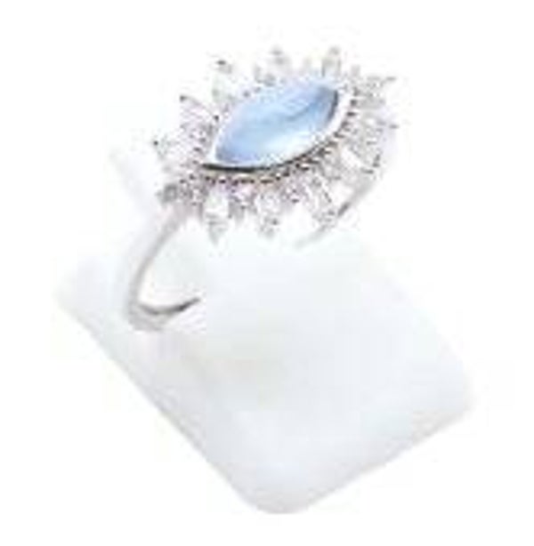 Bague Argent 925 'Oeil Solaire' - Aigue Marine
