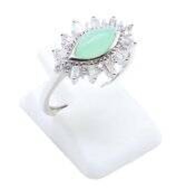 Bague Argent 925 'Oeil Solaire' - Jade Vert