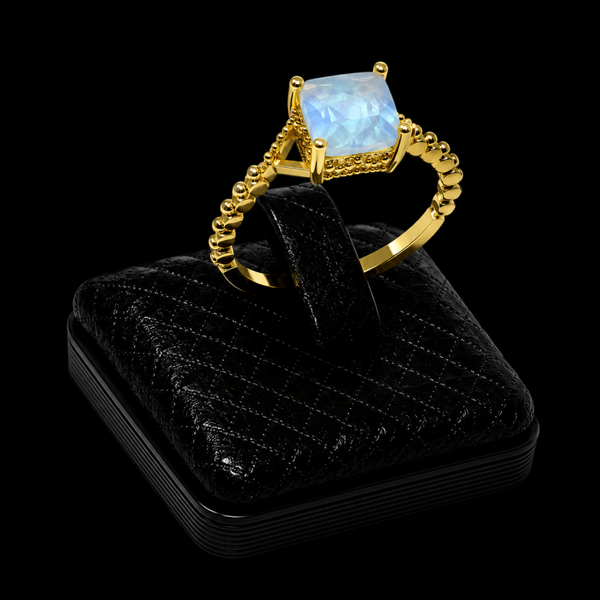 Bague Argent 925 Aigue-Marine Carrée